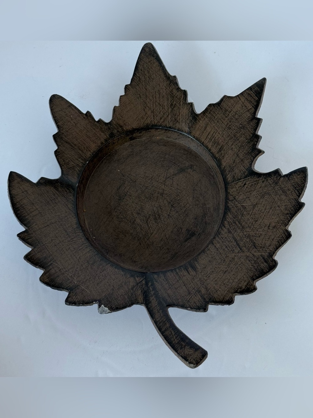 Kohl's Rustic Metal Maple Leaf Pillar Candle Holder Tray | Fall Decor